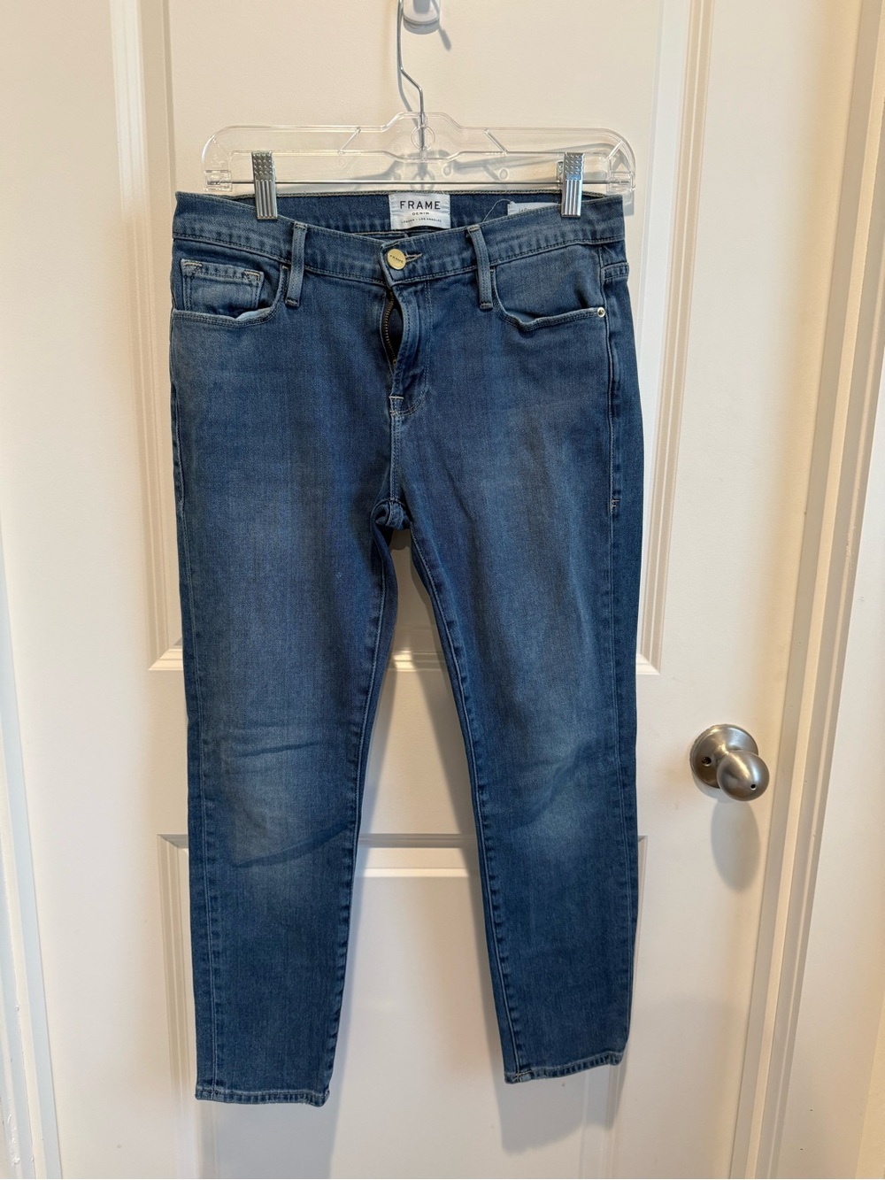 FRAME Le Garçon Crop Jeans Medium Wash Cropped Denim Size 26 - Picture 2 of 5